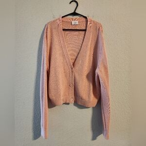 Aritzia Wilfred Blush pastel pink cropped cardigan sweater size Medium